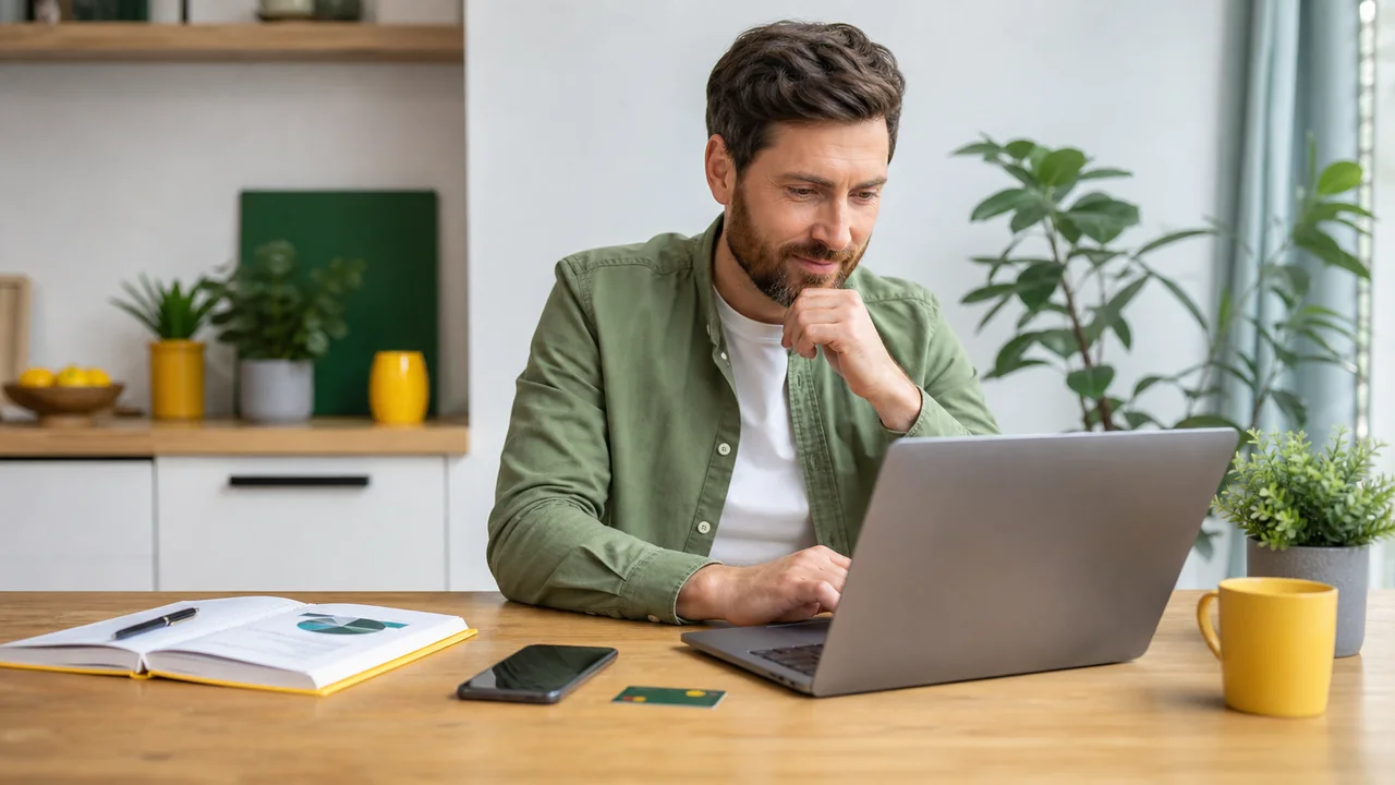 Klient vyřizuje půjčku 50 000 Kč online z domova